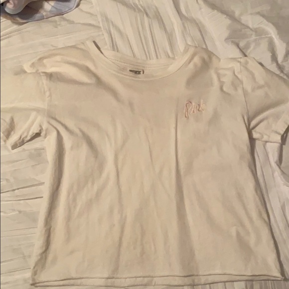 PINK short sleeve crop top - Picture 1 of 2